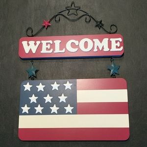 American Flag Welcome Sign